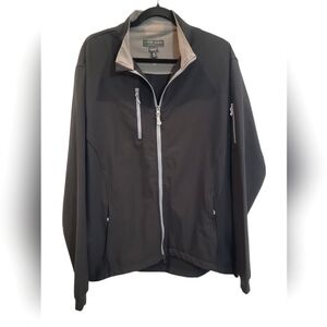 Peter Millar E4 Windbreaker Men's L Black Full Zip Up or Down Golf